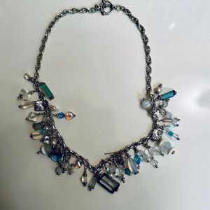 Ice Storm Necklace beads, glass, opal, Angelite, Catseye, pearls, toggle…